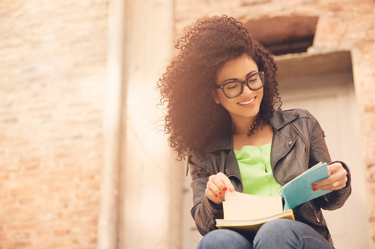 girl reading book